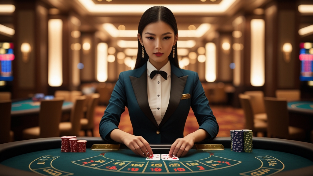 Sòng bài KKWIN dealer xinh đẹp baccarat