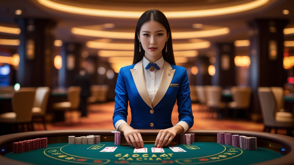 Sòng bài 8KBET dealer xinh đẹp baccarat
